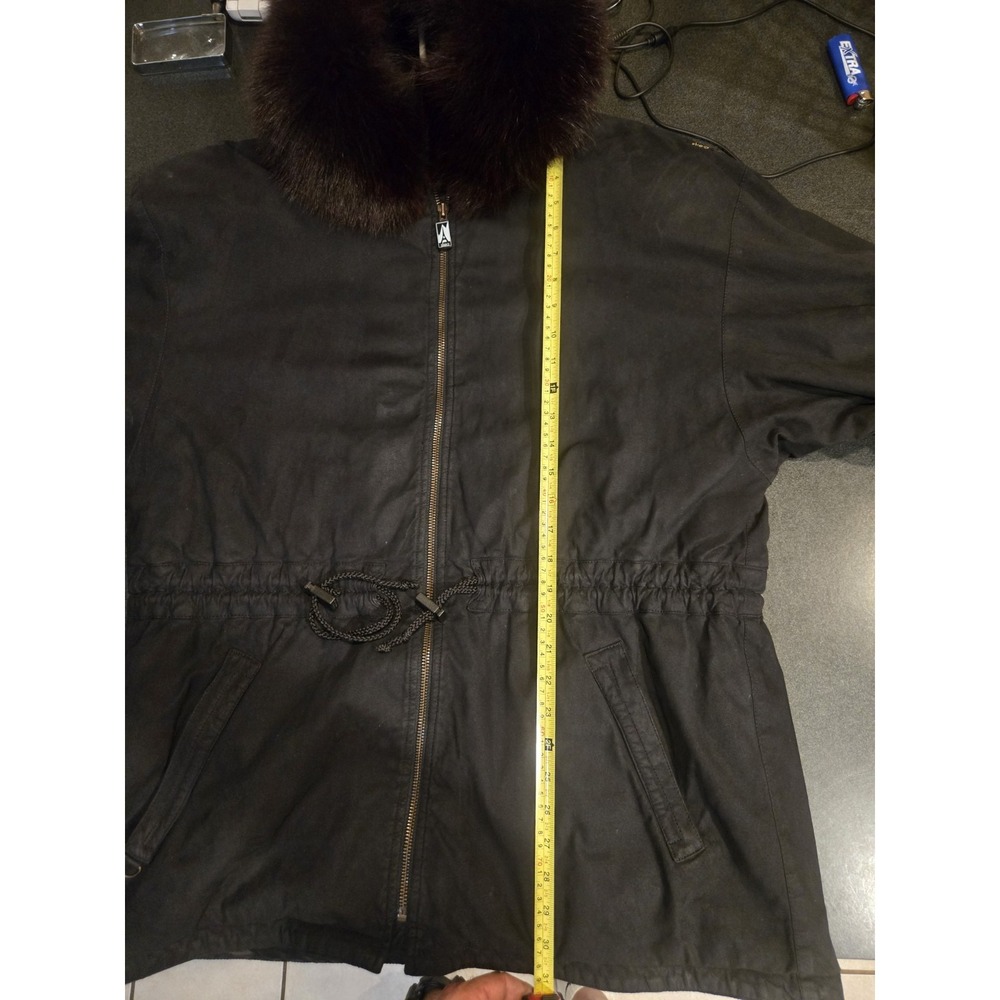 Vintage Skea Paris Vail Black Faux Suede Fur Trim Ski Jacket Coat Womens 10 USA - Picture 5 of 16